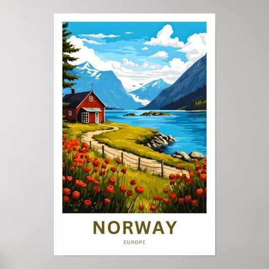 Noorwegen Europa Reisprint Poster (Voorkant)
