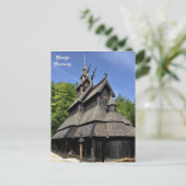 Noorwegen, Fantoft Stave Church, Fana, Bergen Briefkaart (Staand voorkant)