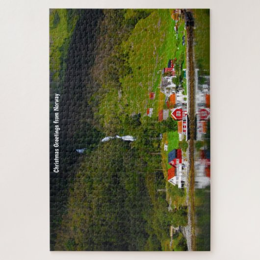 Noorwegen Fjord waterval Scandinavië. Jigzaag Puzz Legpuzzel (Verticaal)