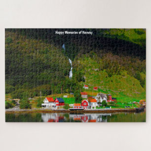 Noorwegen Fjord waterval Scandinavië. Jigzaag Puzz Legpuzzel