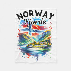 Noorwegen Fjorden Cruise Noorse Vlag Scandinavië M Fleece Deken