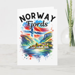 Noorwegen Fjorden Cruise Noorse Vlag Scandinavië M Kaart