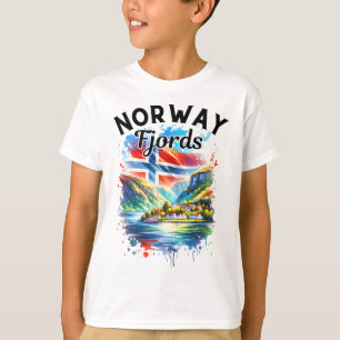 Noorwegen Fjorden Cruise Noorse Vlag Scandinavië M T-shirt