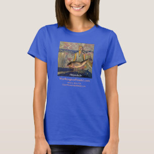 Noorwegen-geïnspireerde vis fijnkunst T-shirt