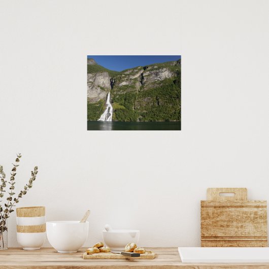 Noorwegen, Geirangerfjord (UNESCO), Geiranger. Poster (Keuken)