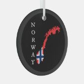 Noorwegen Glas Ornament (Voorkant Rechts)