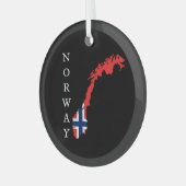 Noorwegen Glas Ornament (Voorkant links)