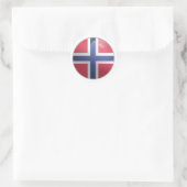 Noorwegen Glossy Circle Flag Ronde Sticker (Tas)