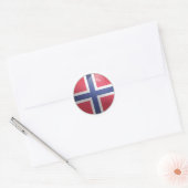 Noorwegen Glossy Circle Flag Ronde Sticker (Envelop)