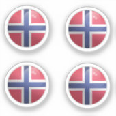 Noorwegen Glossy Circle Flag Sticker (Voorkant)