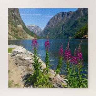 Noorwegen Gudvangen Dorpsscène Jigsaw Puzzel