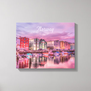 Noorwegen Harbour Canvas Afdruk