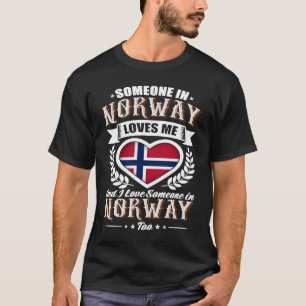 Noorwegen Hart Vlag Iemand in Noorwegen houdt van T-shirt