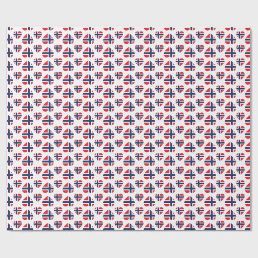 NOORWEGEN HARTVORM VLAG CADEAUPAPIER (Vlak)