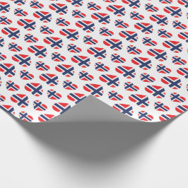 NOORWEGEN HARTVORM VLAG CADEAUPAPIER