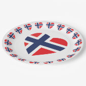NOORWEGEN HARTVORM VLAG PAPIEREN BORDJE (Gekanteld)