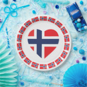 NOORWEGEN HARTVORM VLAG PAPIEREN BORDJE (Feest)