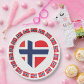 NOORWEGEN HARTVORM VLAG PAPIEREN BORDJE (Feest)