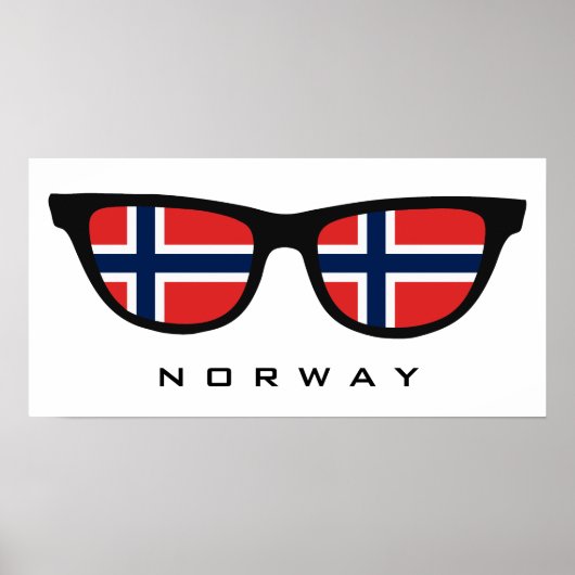 Noorwegen heeft aangepaste tekst en kleuren poster (Voorkant)
