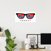 Noorwegen heeft aangepaste tekst en kleuren poster (Thuiskantoor)