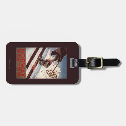 Noorwegen - Het startpunt van de Skiing Bagagelabel (Voorkant horizontaal)