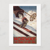 Noorwegen - Het startpunt van de Skiing Briefkaart (Voorkant)