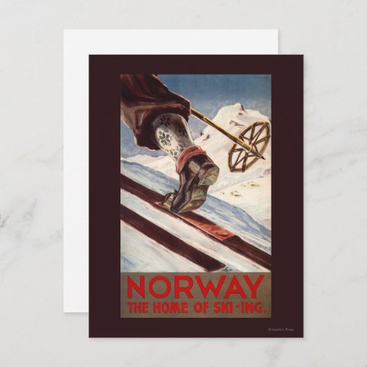 Noorwegen - Het startpunt van de Skiing Briefkaart (Voorkant / Achterkant)