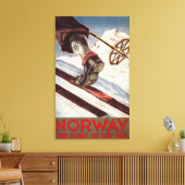 Noorwegen - Het startpunt van de Skiing Canvas Afdruk (Insitu (Woonkamer))