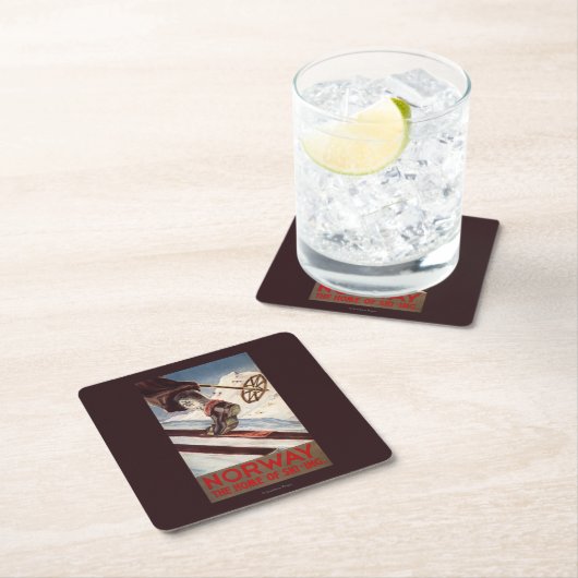 Noorwegen - Het startpunt van de Skiing Kartonnen Onderzetters (Insitu)