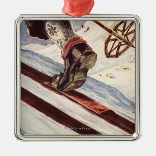 Noorwegen - Het startpunt van de Skiing Metalen Ornament (Voorkant)