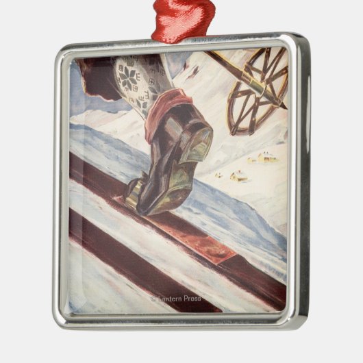 Noorwegen - Het startpunt van de Skiing Metalen Ornament (Links)