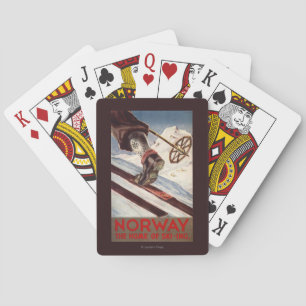 Noorwegen - Het startpunt van de Skiing Pokerkaarten