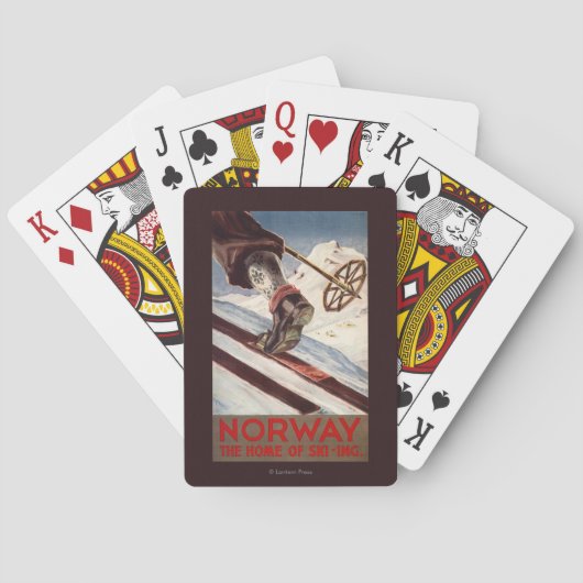Noorwegen - Het startpunt van de Skiing Pokerkaarten (Achterkant)