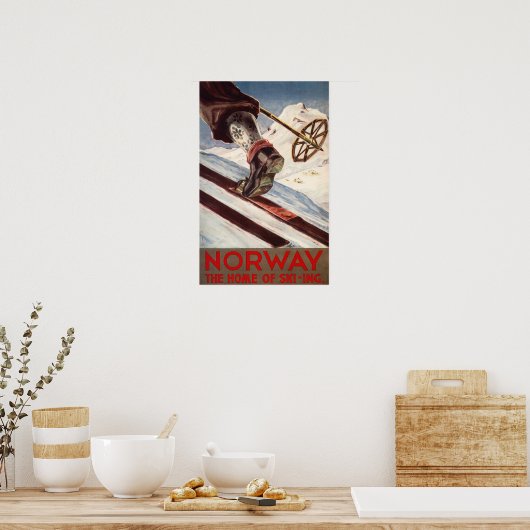 Noorwegen - Het startpunt van de Skiing Poster (Keuken)