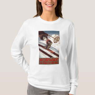 Noorwegen - Het startpunt van de Skiing T-shirt