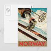 Noorwegen Het startpunt van het Vintage Briefkaart (Voorkant / Achterkant)