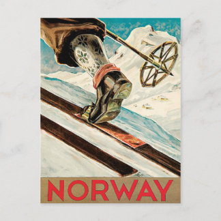 Noorwegen Het startpunt van het Vintage Briefkaart