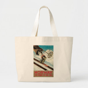 Noorwegen ~ Het startpunt van Skiing Grote Tote Bag