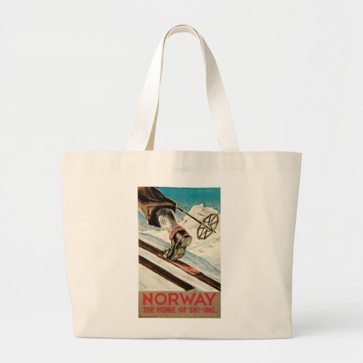 Noorwegen ~ Het startpunt van Skiing Grote Tote Bag (Voorkant)