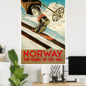 Noorwegen, het tehuis van het Poster van de skirei (Thuiskantoor)