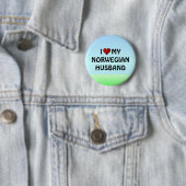 Noorwegen: IK HOOP VAN MIJN NOORSE HUSBAND Ronde Button 5,7 Cm (In situ)