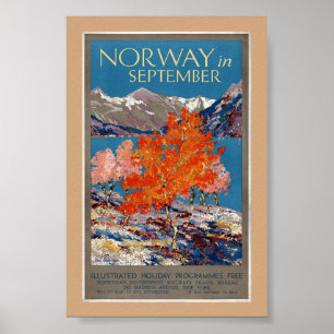 Noorwegen in september Vintage Poster Gerestaureer
