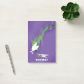 Noorwegen kaart geïllustreerde print poster. post-it® notes (Kantoor)