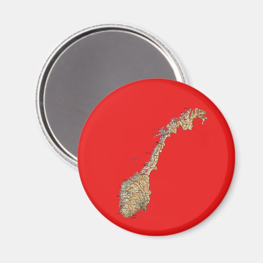 Noorwegen Kaart Magnet (Voorkant / Achterkant)