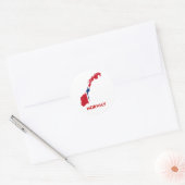NOORWEGEN KAART RONDE STICKER (Envelop)