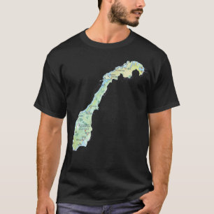 Noorwegen Kaart T-shirt