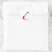 NOORWEGEN KAART VIERKANTE STICKER (Tas)
