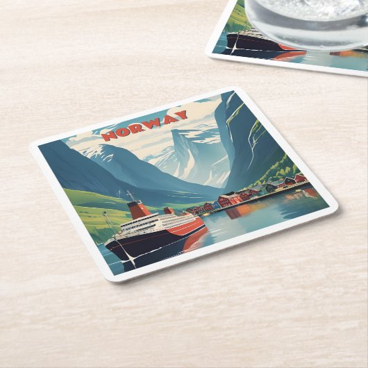 Noorwegen Kartonnen Onderzetters (Schuin)