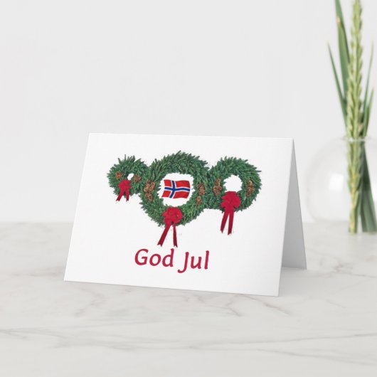 Noorwegen Kerst 2 Feestdagen Kaart (Voorkant)