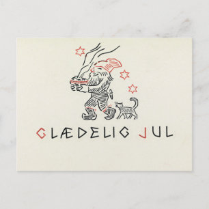 Noorwegen Kerst Kaart Glaedelig Jul